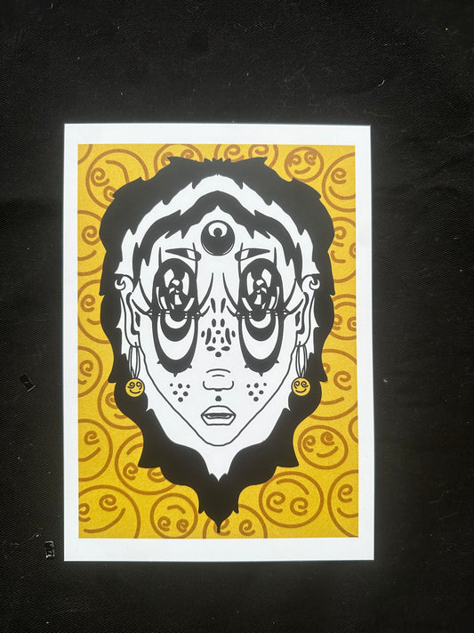 Trippy Head A5 print