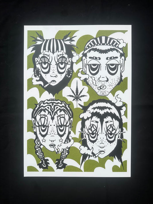 ‘Smokey Heads’ A3 print