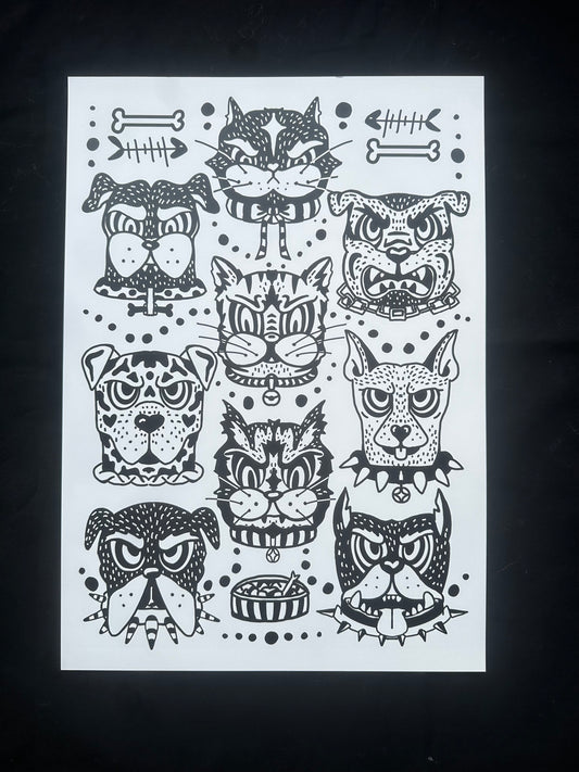 ‘Trippy Pets’ A3 Print