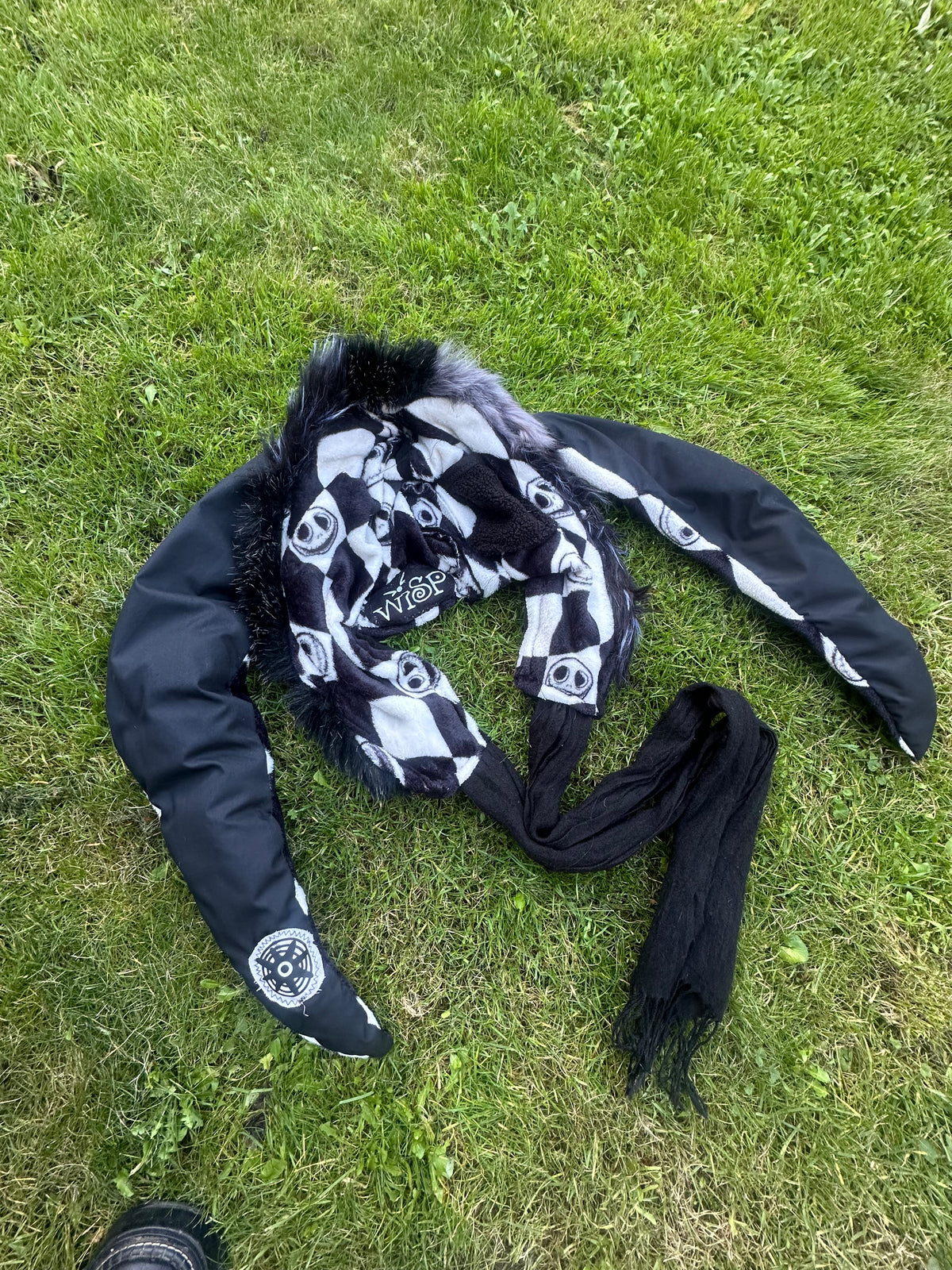 Harlequin Bunny Hood